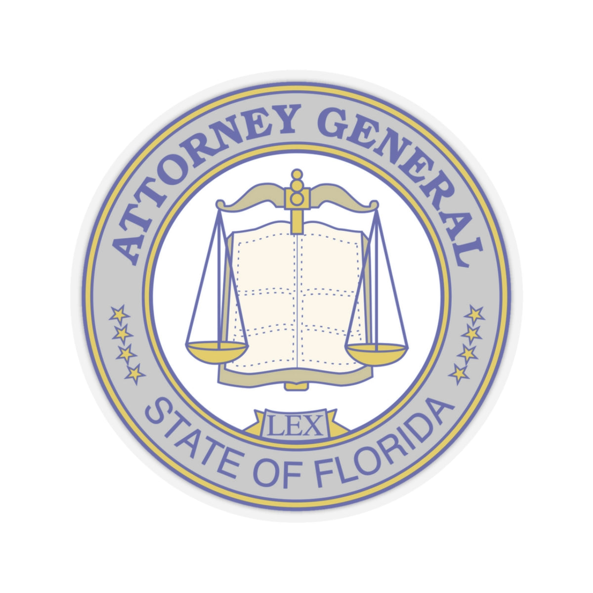 Seal of the Attorney General of Florida - STICKER Vinyl Kiss-Cut Decal