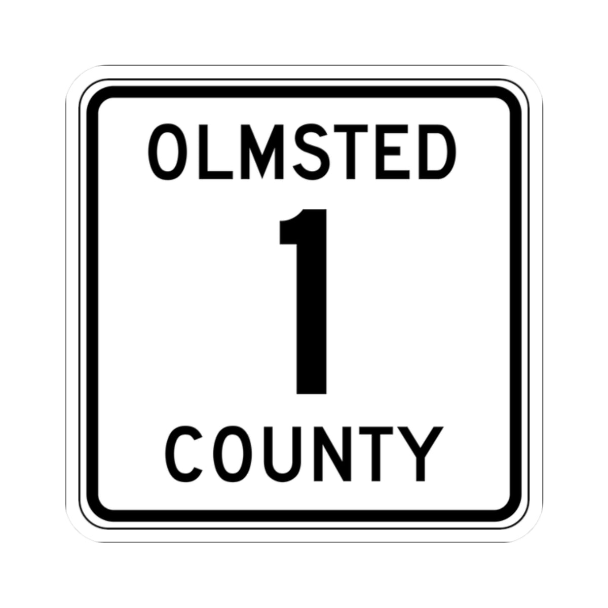 Olmsted County Route 1 (Minnesota) (Road Sign) STICKER Vinyl Kiss-Cut Decal