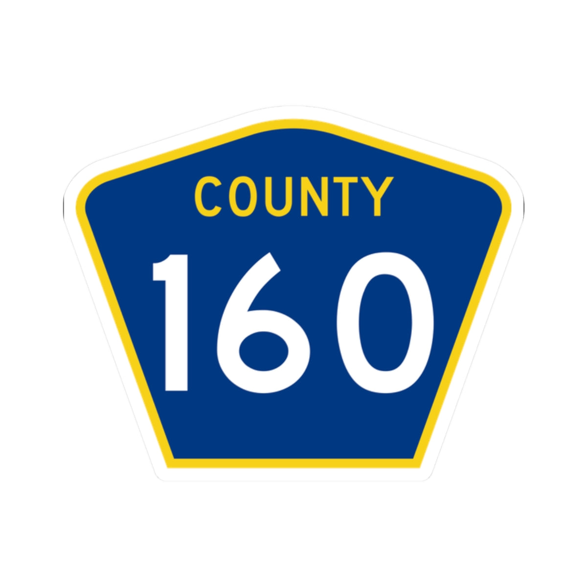 County 160 MN (Minnesota) (Road Sign) STICKER Vinyl Kiss-Cut Decal