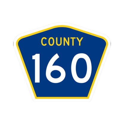 County 160 MN (Minnesota) (Road Sign) STICKER Vinyl Kiss-Cut Decal