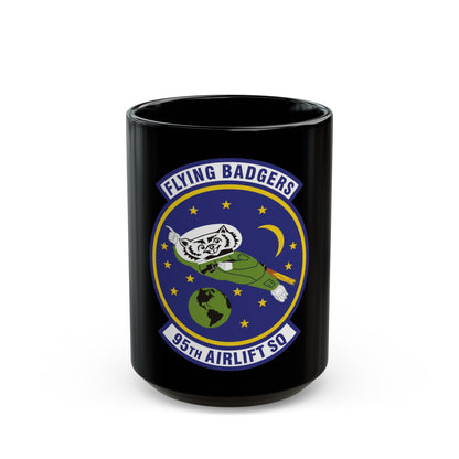 95th Airlift Squadron (U.S. Air Force) Black Coffee Mug-15oz-The Sticker Space