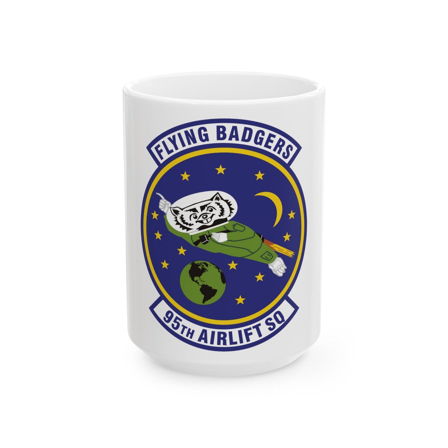 95th Airlift Squadron (U.S. Air Force) White Coffee Mug-15oz-The Sticker Space