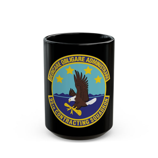 95th Contracting Squadron (U.S. Air Force) Black Coffee Mug-15oz-The Sticker Space