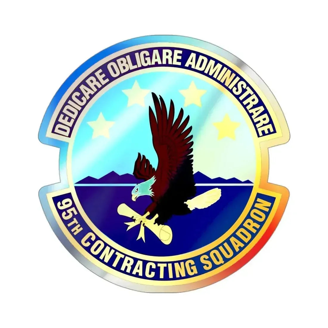 95th Contracting Squadron (U.S. Air Force) Holographic STICKER Die-Cut Vinyl Decal 3 Inch Holographic - The Sticker Space