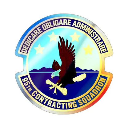 95th Contracting Squadron (U.S. Air Force) Holographic STICKER Die-Cut Vinyl Decal 4 Inch Holographic - The Sticker Space