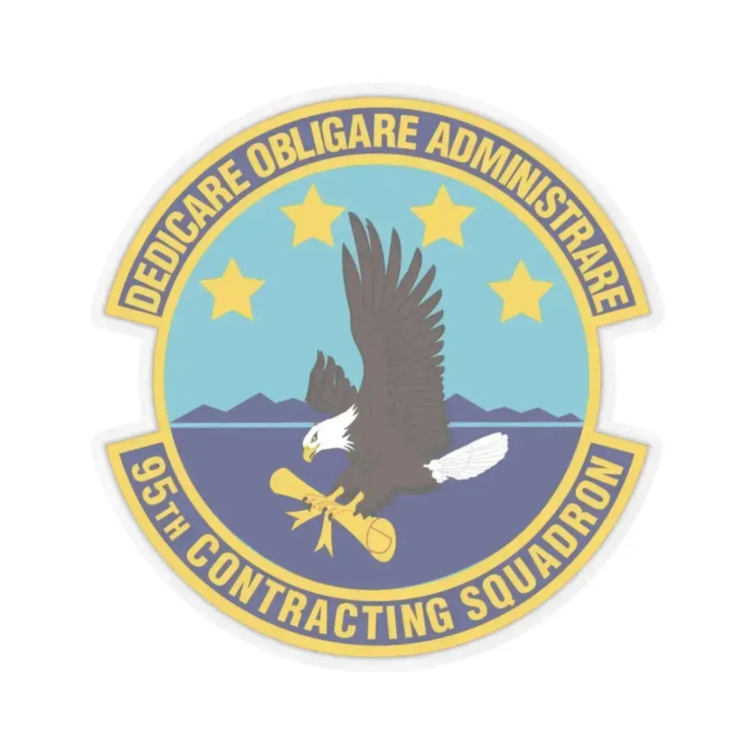 95th Contracting Squadron (U.S. Air Force) STICKER Vinyl Kiss-Cut Decal 3 Inch Transparent - The Sticker Space