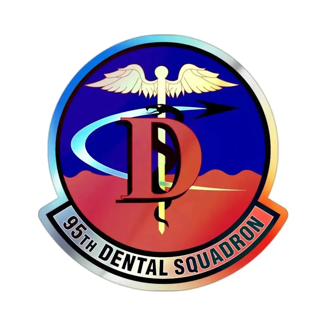 95th Dental Squadron (U.S. Air Force) Holographic STICKER Die-Cut Vinyl Decal 2 Inch Holographic - The Sticker Space