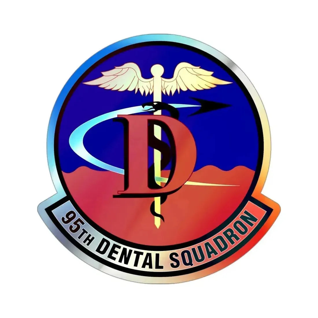 95th Dental Squadron (U.S. Air Force) Holographic STICKER Die-Cut Vinyl Decal 3 Inch Holographic - The Sticker Space