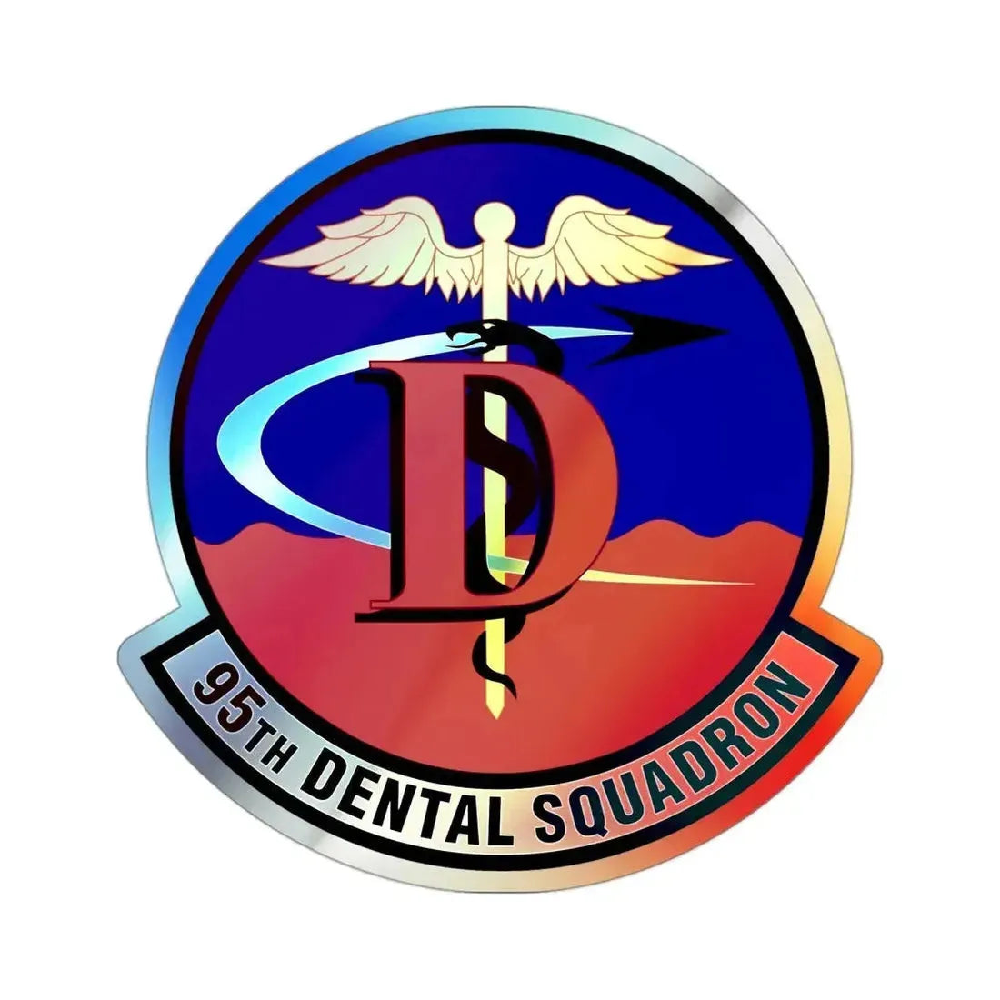 95th Dental Squadron (U.S. Air Force) Holographic STICKER Die-Cut Vinyl Decal - The Sticker Space