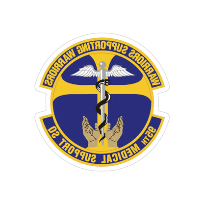 95th Medical Support Squadron (U.S. Air Force) REVERSE PRINT Transparent STICKER-3" × 3"-The Sticker Space