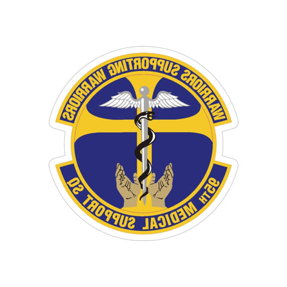 95th Medical Support Squadron (U.S. Air Force) REVERSE PRINT Transparent STICKER-4" × 4"-The Sticker Space