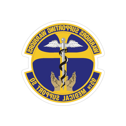 95th Medical Support Squadron (U.S. Air Force) REVERSE PRINT Transparent STICKER-5" × 5"-The Sticker Space