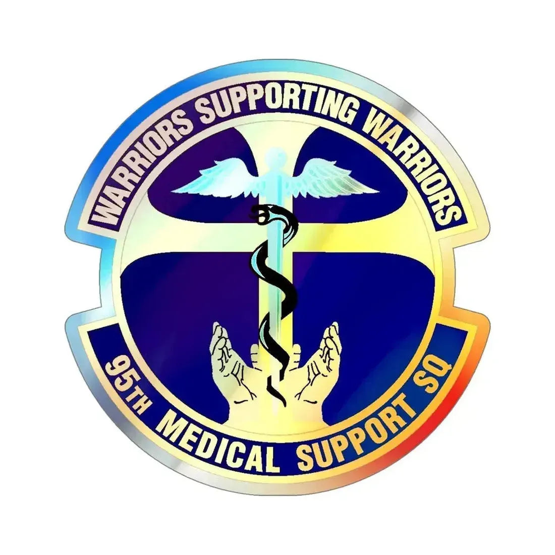 95th Medical Support Squadron (U.S. Air Force) Holographic STICKER Die-Cut Vinyl Decal 5 Inch Holographic - The Sticker Space