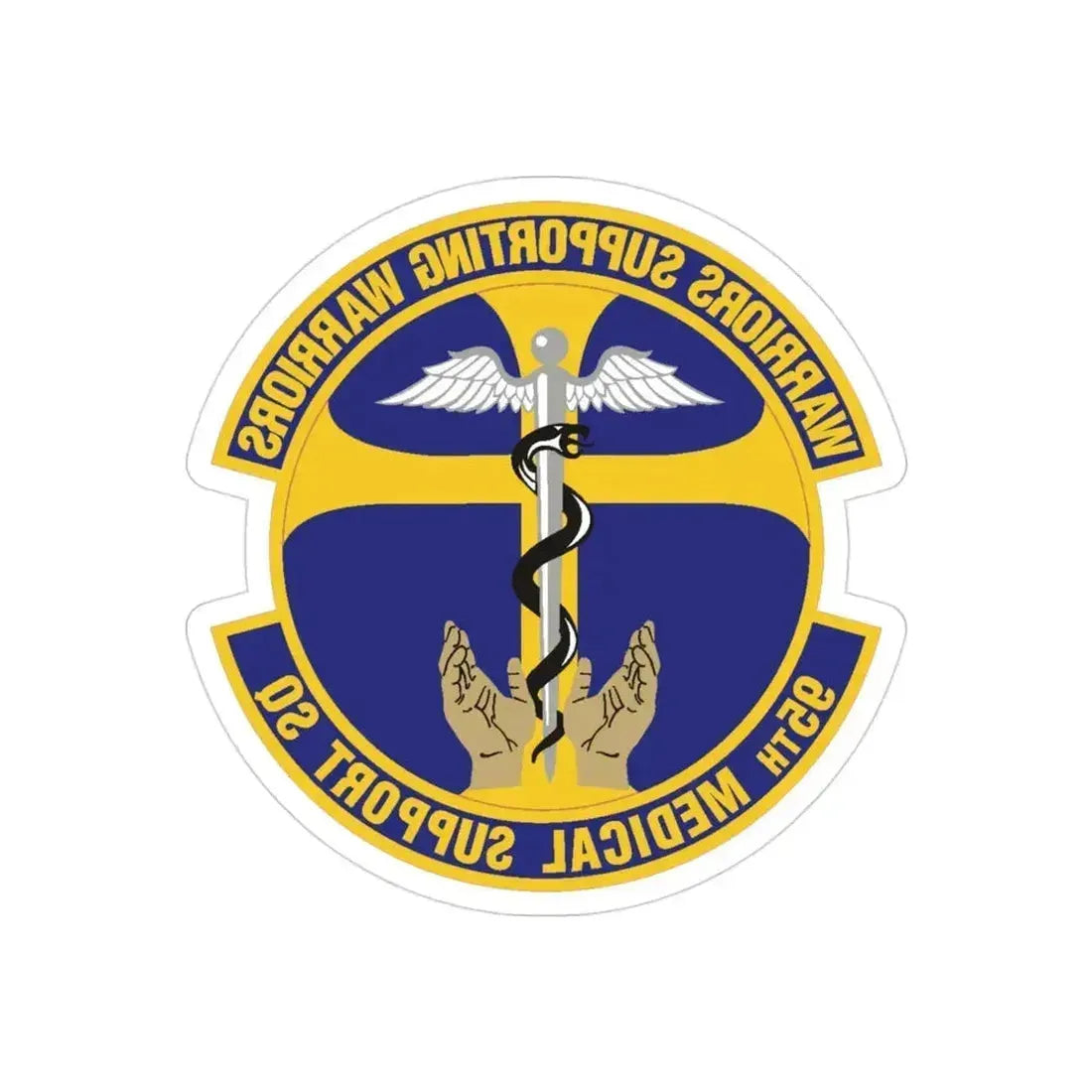 95th Medical Support Squadron (U.S. Air Force) REVERSE PRINT Transparent Die-Cut STICKER 3 Inch Die-Cut Transparent - The Sticker Space