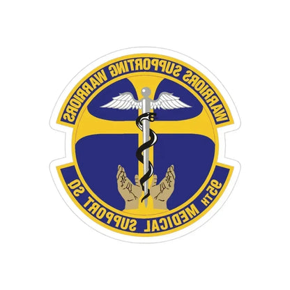 95th Medical Support Squadron (U.S. Air Force) REVERSE PRINT Transparent Die-Cut STICKER 3 Inch Die-Cut Transparent - The Sticker Space