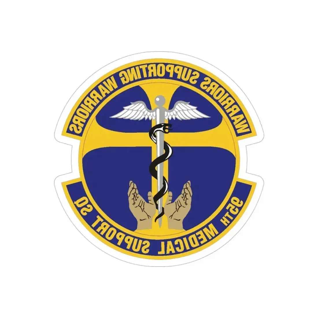 95th Medical Support Squadron (U.S. Air Force) REVERSE PRINT Transparent Die-Cut STICKER 4 Inch Die-Cut Transparent - The Sticker Space