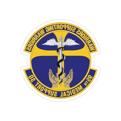 95th Medical Support Squadron (U.S. Air Force) REVERSE PRINT Transparent Die-Cut STICKER 4 Inch Die-Cut Transparent - The Sticker Space