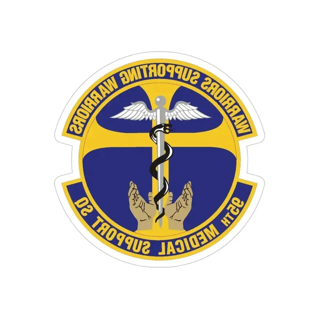 95th Medical Support Squadron (U.S. Air Force) REVERSE PRINT Transparent Die-Cut STICKER 5 Inch Die-Cut Transparent - The Sticker Space