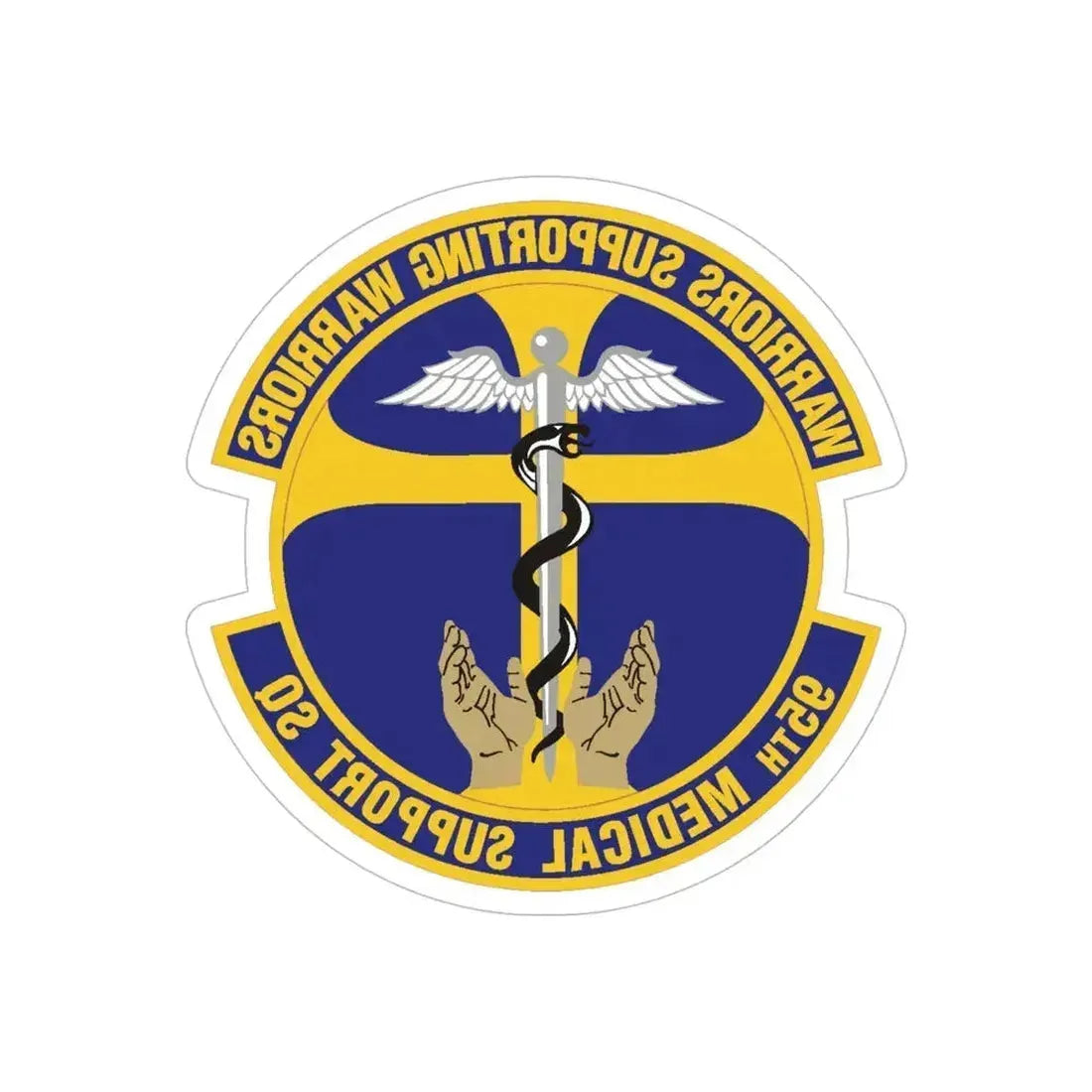 95th Medical Support Squadron (U.S. Air Force) REVERSE PRINT Transparent Die-Cut STICKER 6 Inch Die-Cut Transparent - The Sticker Space