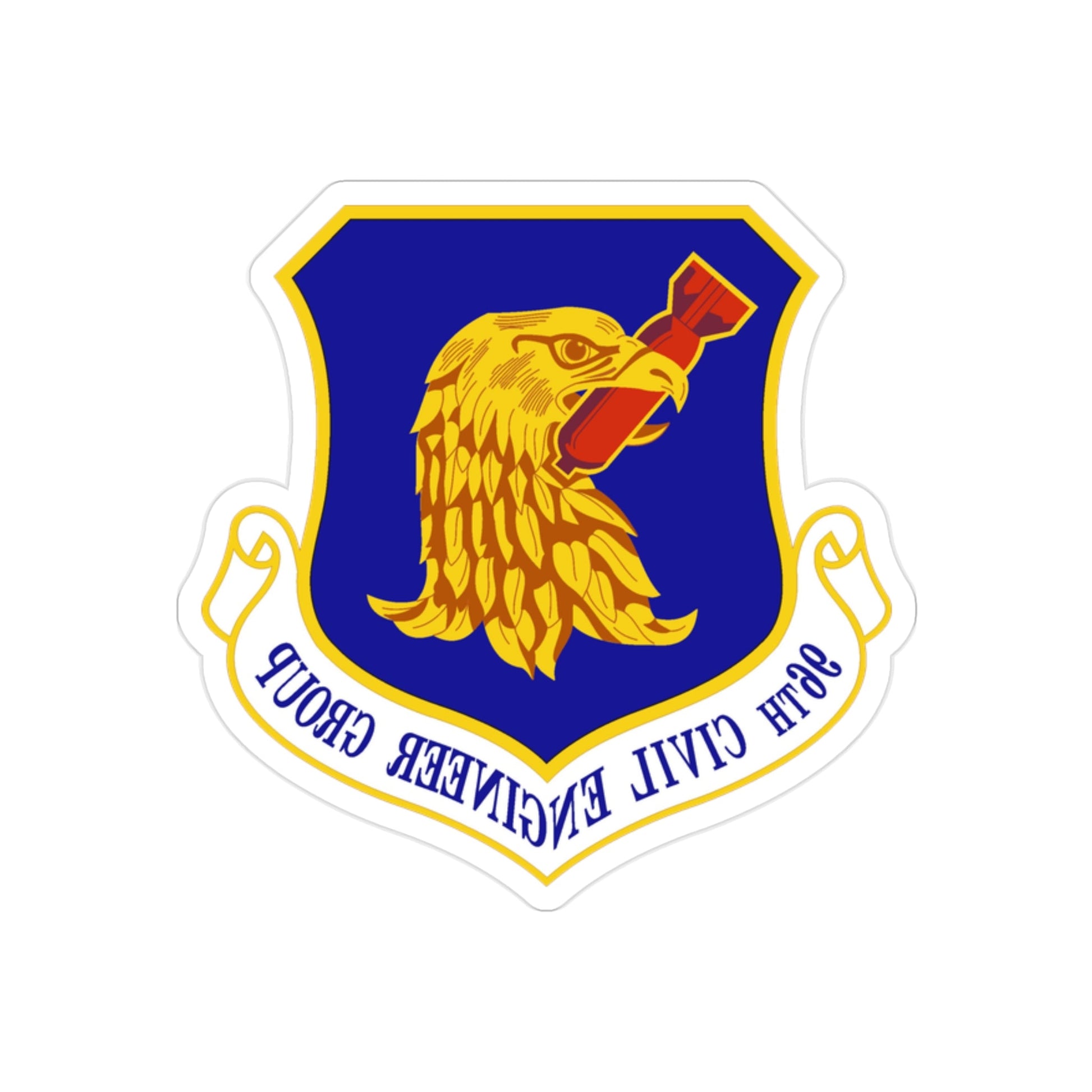 96 Civil Engineer Group AFMC (U.S. Air Force) REVERSE PRINT Transparent STICKER-2" × 2"-The Sticker Space