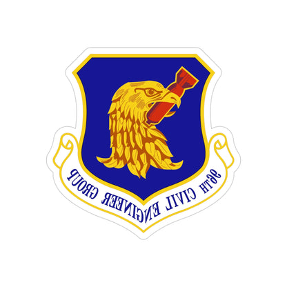 96 Civil Engineer Group AFMC (U.S. Air Force) REVERSE PRINT Transparent STICKER-4" × 4"-The Sticker Space