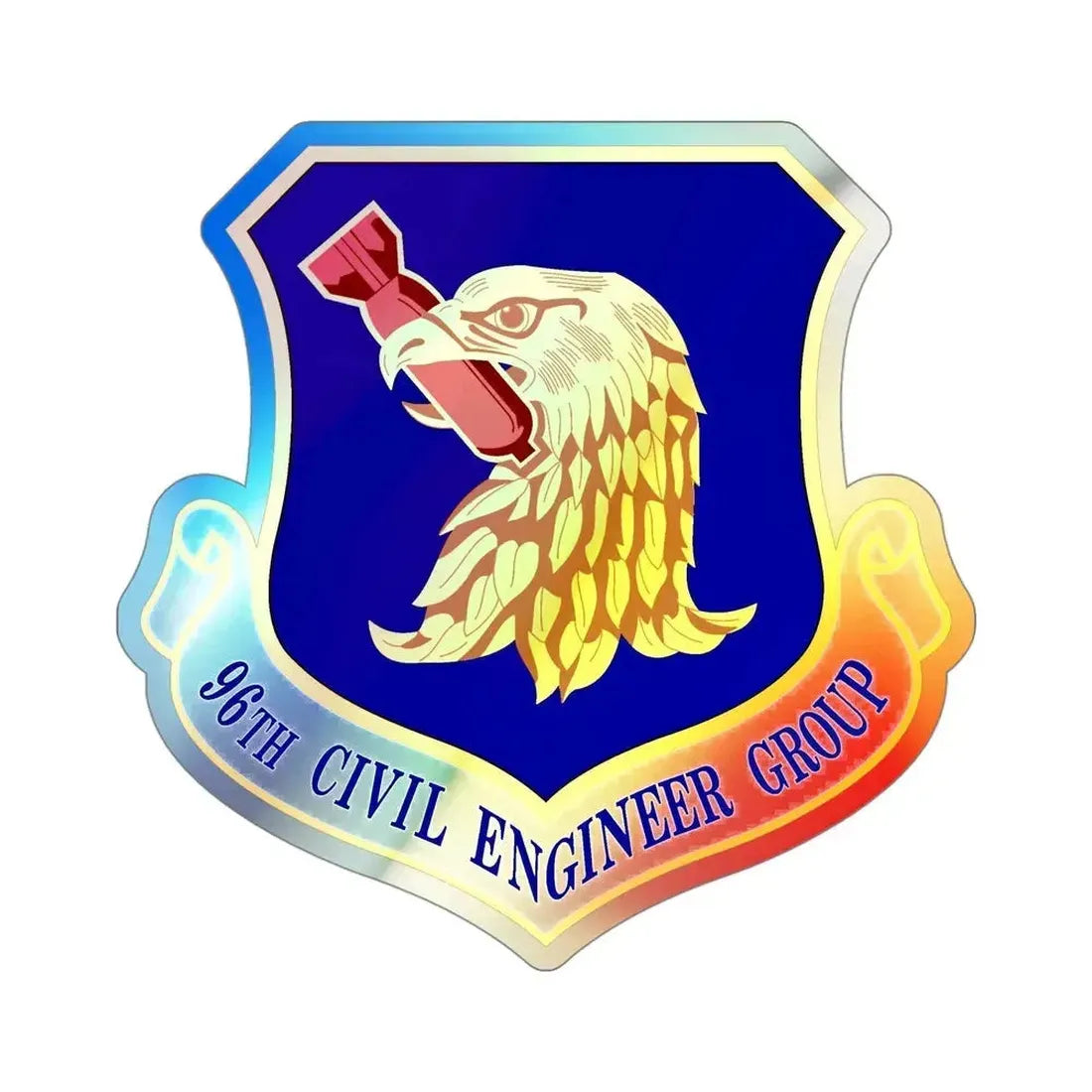 96 Civil Engineer Group AFMC (U.S. Air Force) Holographic STICKER Die-Cut Vinyl Decal 4 Inch Holographic - The Sticker Space