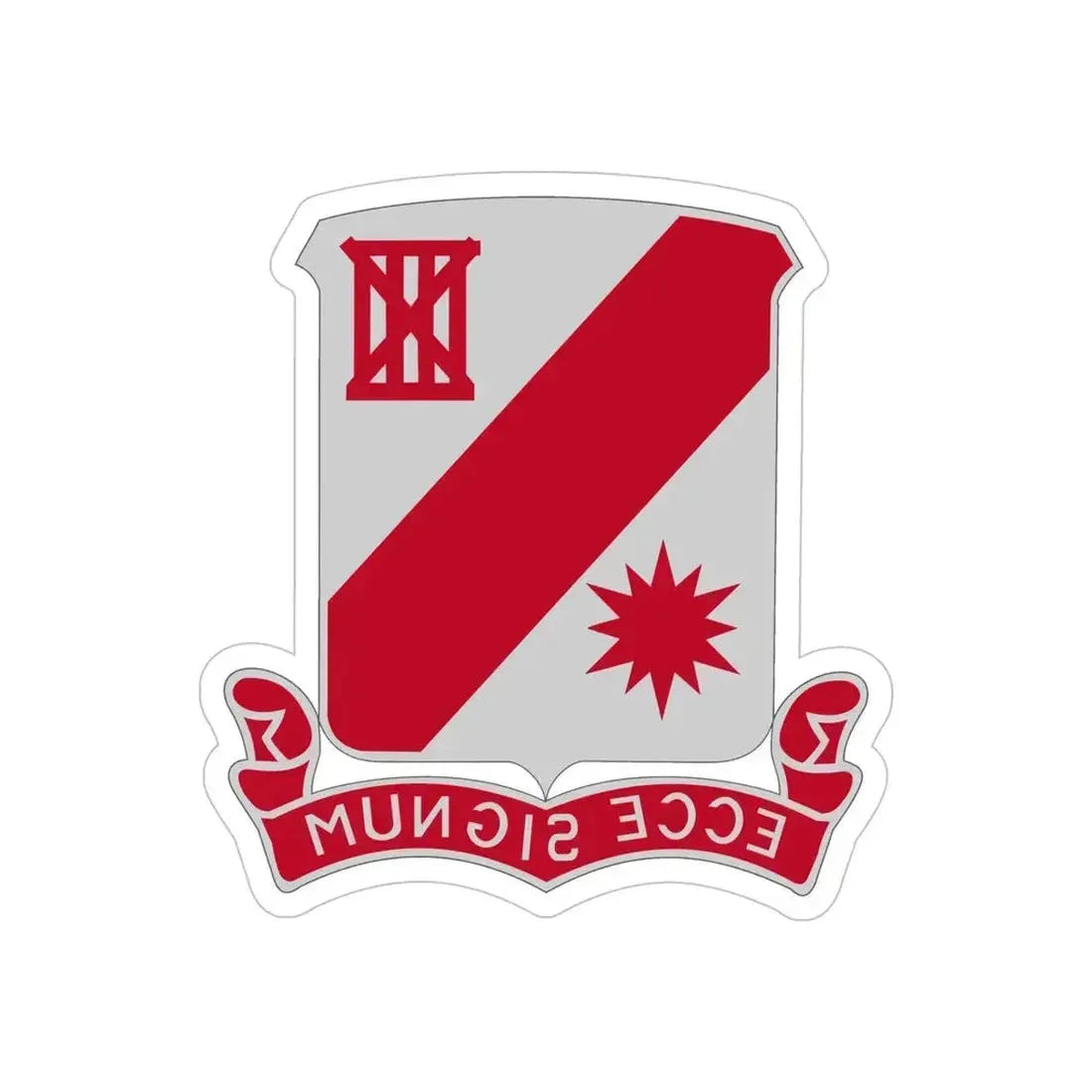 96 Engineer Battalion (U.S. Army) REVERSE PRINT Transparent Die-Cut STICKER 5 Inch Die-Cut Transparent - The Sticker Space