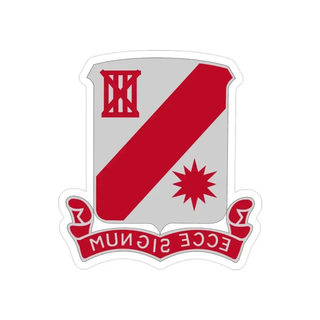 96 Engineer Battalion (U.S. Army) REVERSE PRINT Transparent Die-Cut STICKER - The Sticker Space