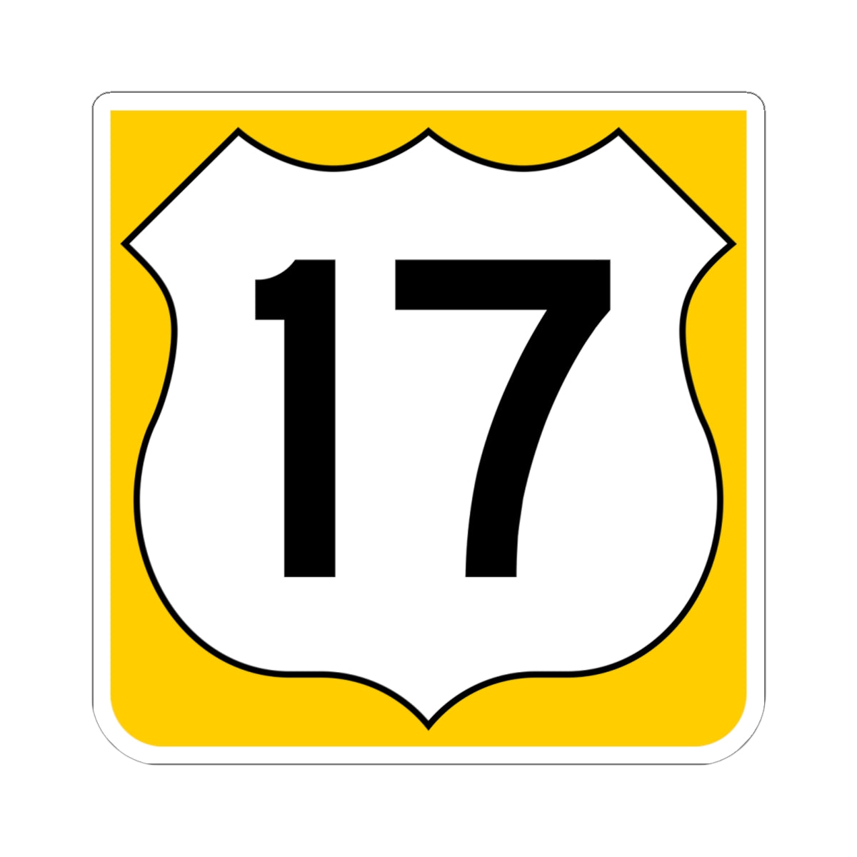 US 17 FL reversed (Florida) (Road Sign) STICKER Vinyl Kiss-Cut Decal