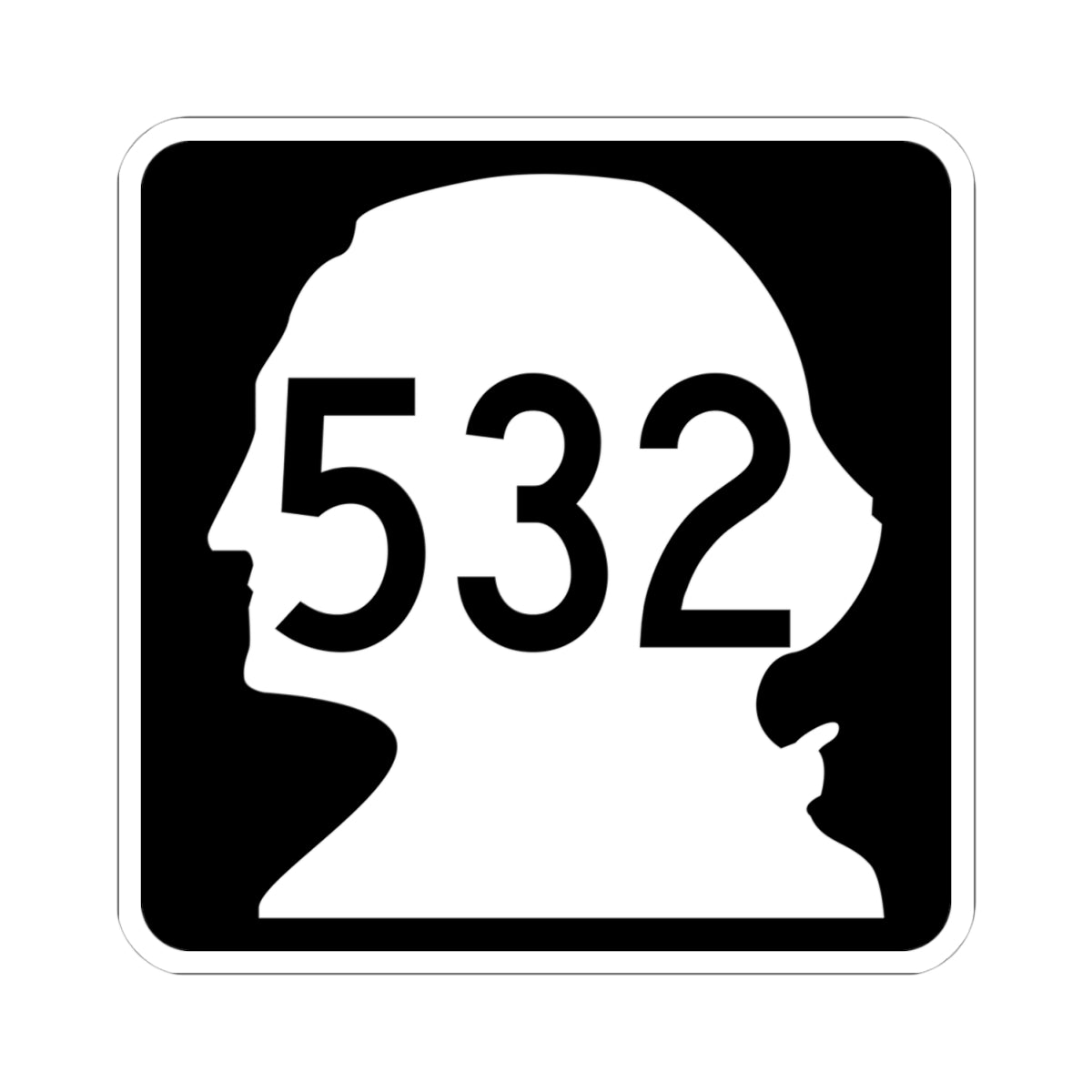 WA-532 (Washington) (Road Sign) STICKER Vinyl Kiss-Cut Decal