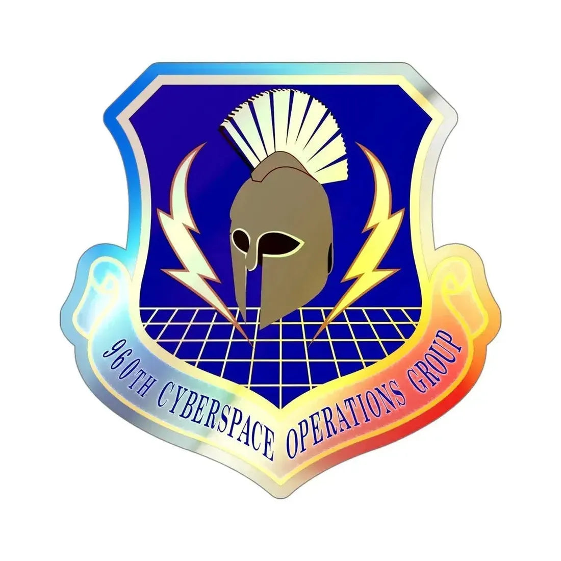 960th Cyberspace Operations Group (U.S. Air Force) Holographic STICKER Die-Cut Vinyl Decal 4 Inch Holographic - The Sticker Space