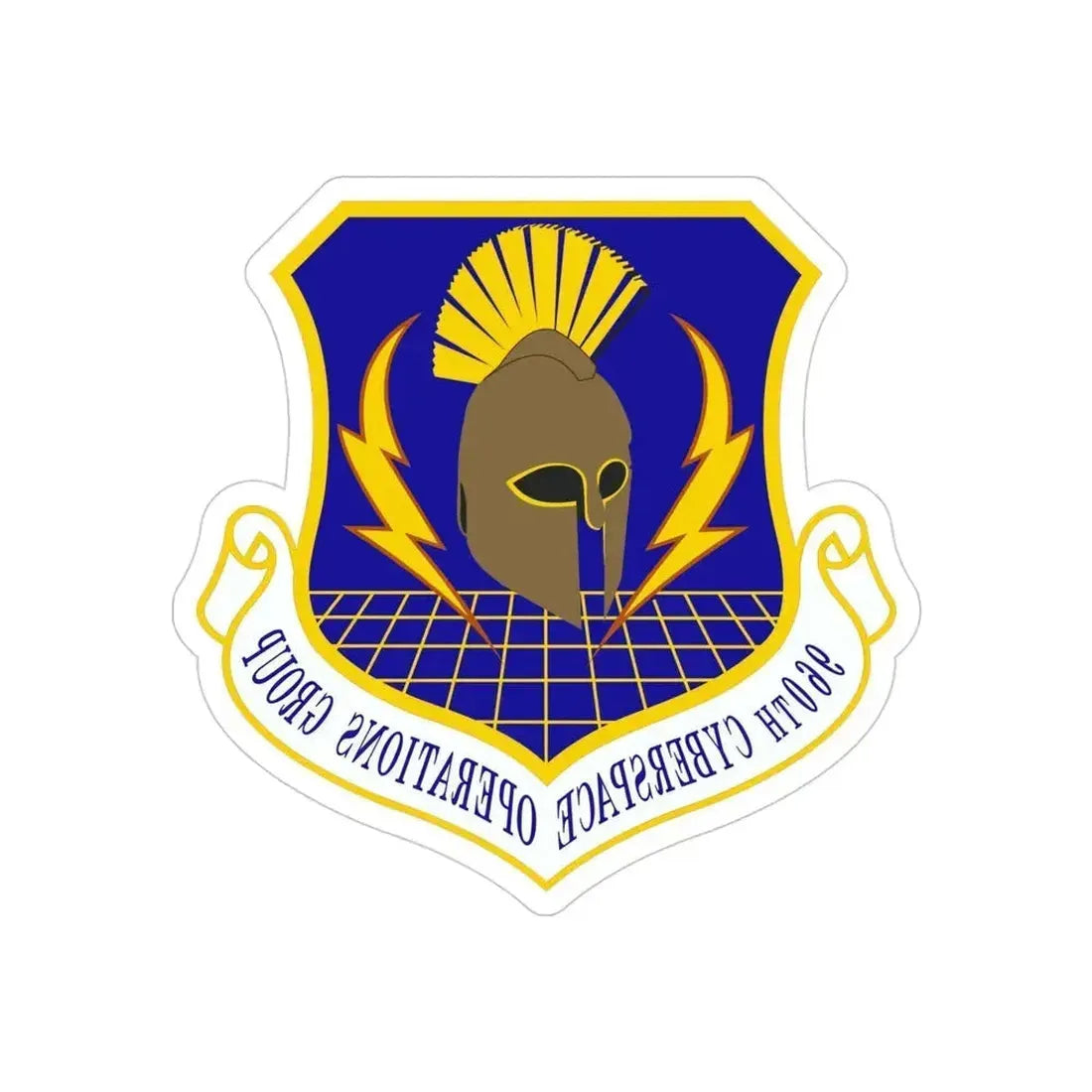 960th Cyberspace Operations Group (U.S. Air Force) REVERSE PRINT Transparent Die-Cut STICKER 4 Inch Die-Cut Transparent - The Sticker Space