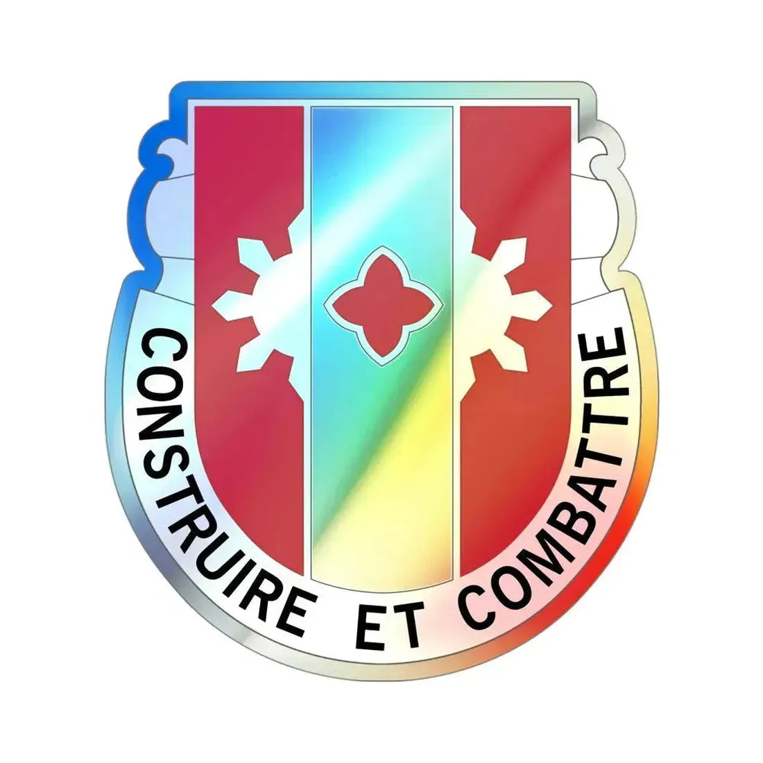 961 Engineer Battalion (U.S. Army) Holographic STICKER Die-Cut Vinyl Decal 4 Inch Holographic - The Sticker Space