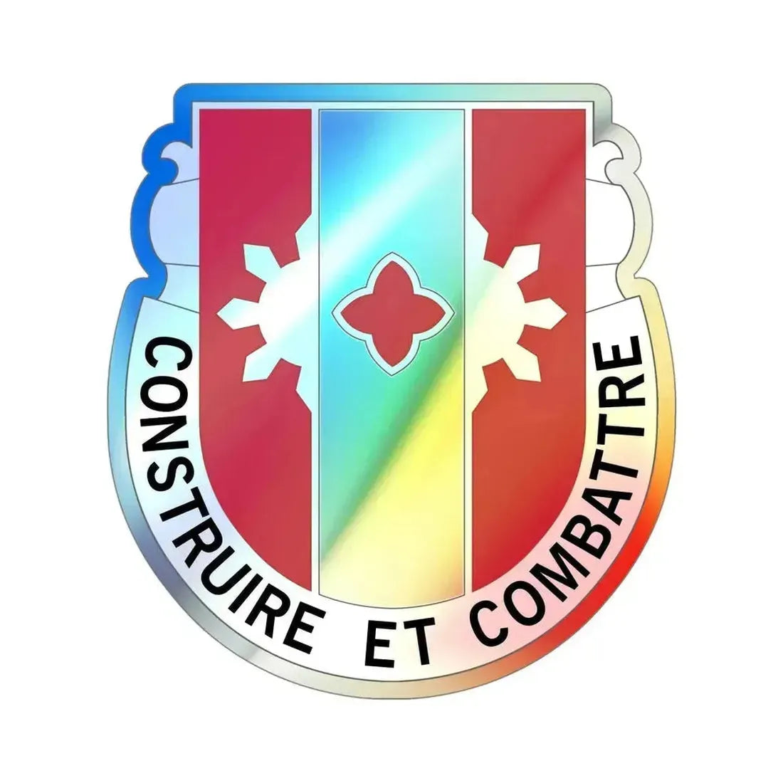 961 Engineer Battalion (U.S. Army) Holographic STICKER Die-Cut Vinyl Decal 5 Inch Holographic - The Sticker Space