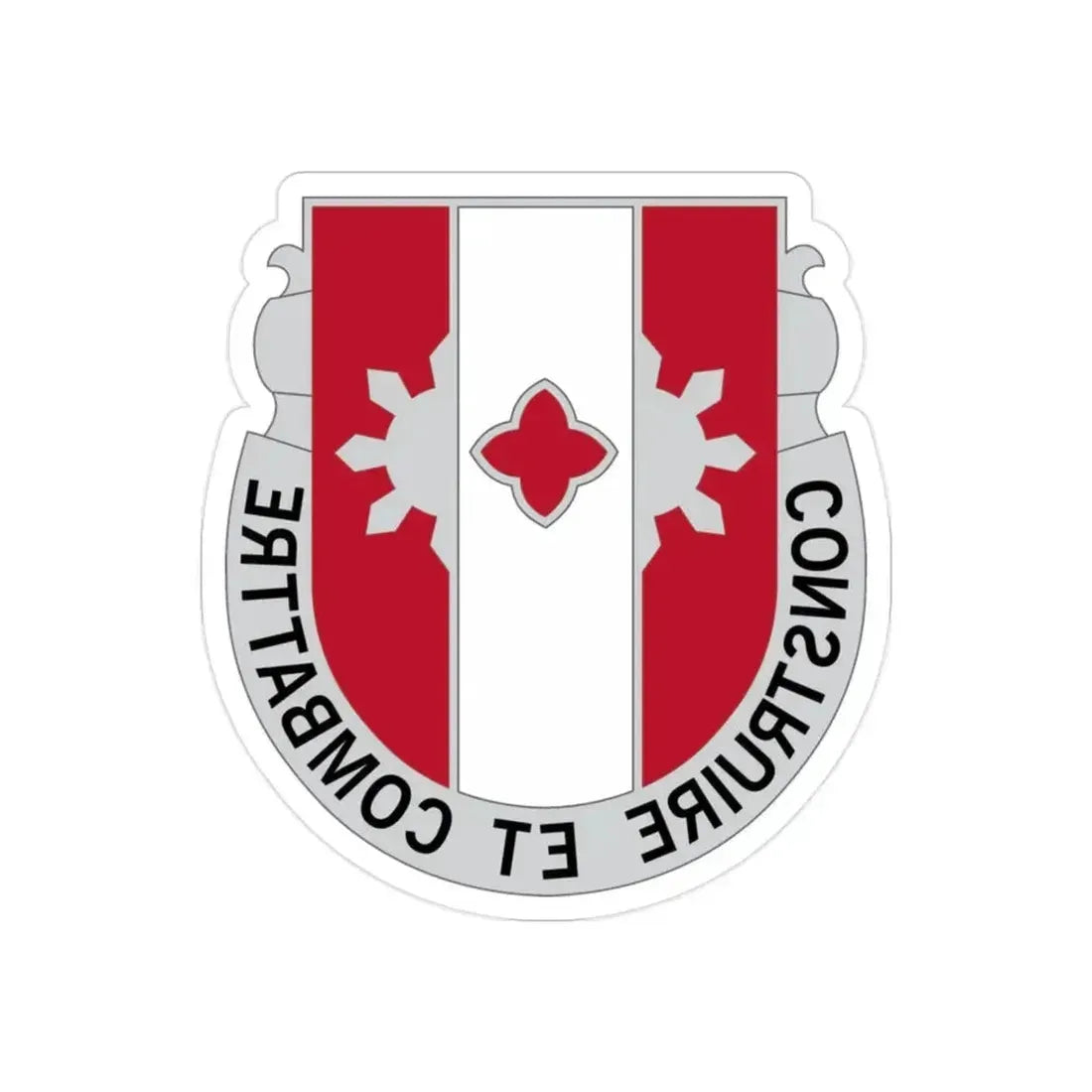 961 Engineer Battalion (U.S. Army) REVERSE PRINT Transparent Die-Cut STICKER 2 Inch Die-Cut Transparent - The Sticker Space