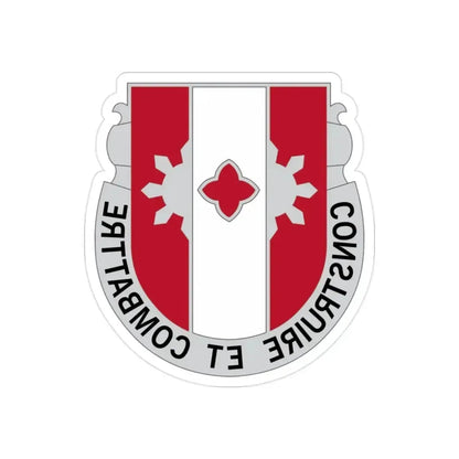 961 Engineer Battalion (U.S. Army) REVERSE PRINT Transparent Die-Cut STICKER 2 Inch Die-Cut Transparent - The Sticker Space