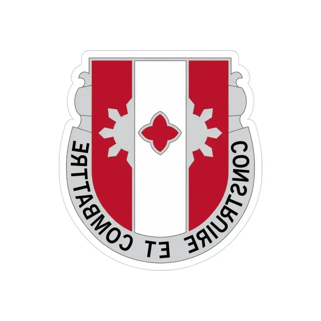 961 Engineer Battalion (U.S. Army) REVERSE PRINT Transparent Die-Cut STICKER 3 Inch Die-Cut Transparent - The Sticker Space