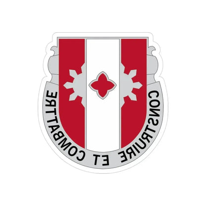 961 Engineer Battalion (U.S. Army) REVERSE PRINT Transparent Die-Cut STICKER 3 Inch Die-Cut Transparent - The Sticker Space