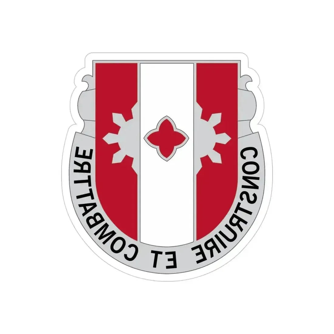 961 Engineer Battalion (U.S. Army) REVERSE PRINT Transparent Die-Cut STICKER 4 Inch Die-Cut Transparent - The Sticker Space