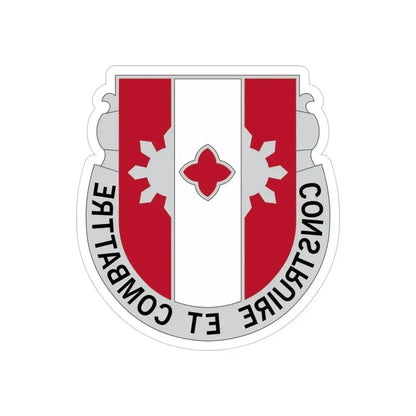 961 Engineer Battalion (U.S. Army) REVERSE PRINT Transparent Die-Cut STICKER 4 Inch Die-Cut Transparent - The Sticker Space