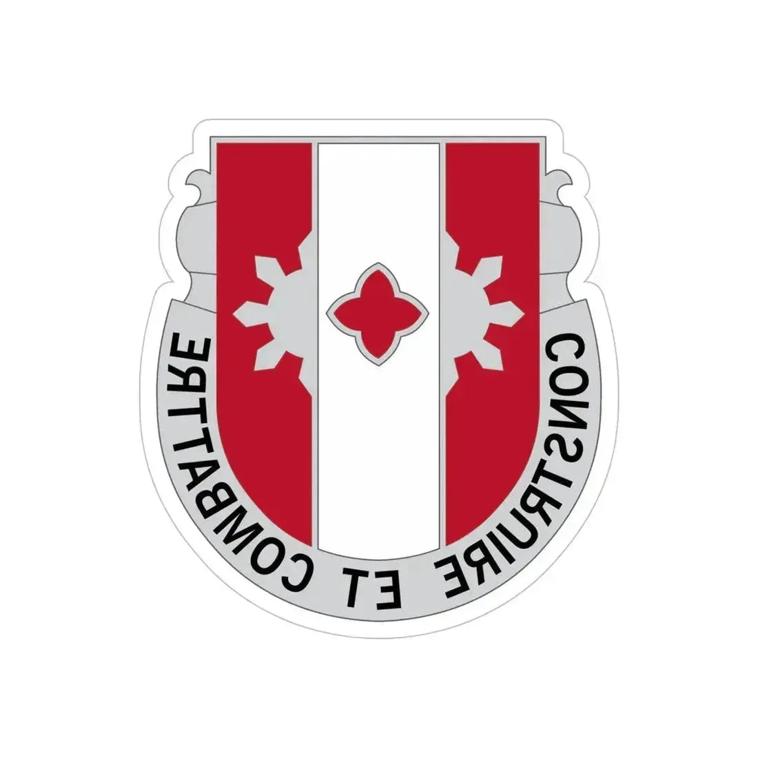 961 Engineer Battalion (U.S. Army) REVERSE PRINT Transparent Die-Cut STICKER 6 Inch Die-Cut Transparent - The Sticker Space