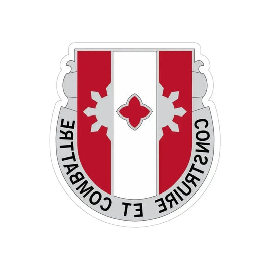 961 Engineer Battalion (U.S. Army) REVERSE PRINT Transparent Die-Cut STICKER 6 Inch Die-Cut Transparent - The Sticker Space