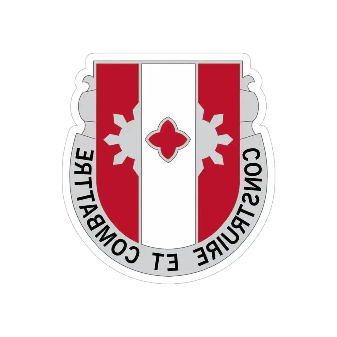 961 Engineer Battalion (U.S. Army) REVERSE PRINT Transparent Die-Cut STICKER - The Sticker Space