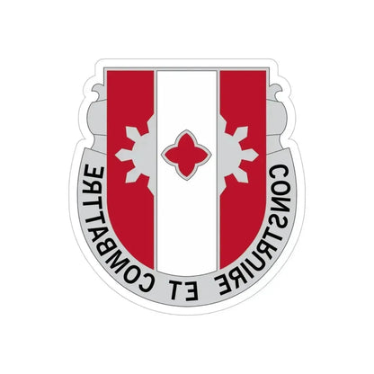 961 Engineer Battalion (U.S. Army) REVERSE PRINT Transparent Die-Cut STICKER - The Sticker Space