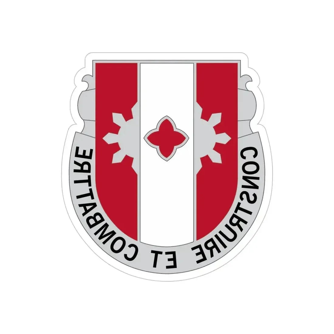 961 Engineer Battalion (U.S. Army) REVERSE PRINT Transparent Die-Cut STICKER - The Sticker Space