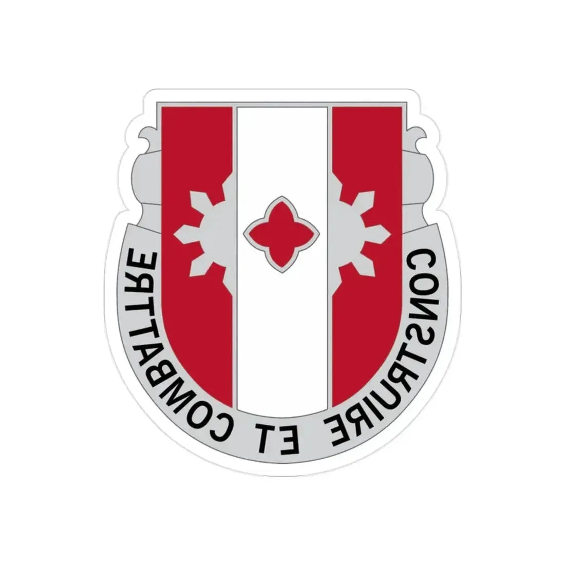 961 Engineer Battalion (U.S. Army) REVERSE PRINT Transparent Die-Cut STICKER - The Sticker Space