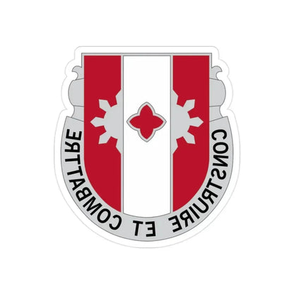 961 Engineer Battalion (U.S. Army) REVERSE PRINT Transparent Die-Cut STICKER - The Sticker Space