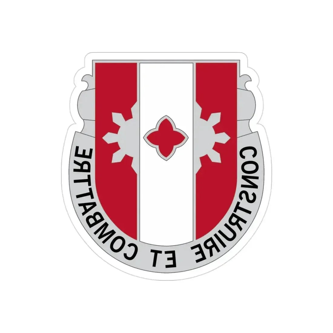 961 Engineer Battalion (U.S. Army) REVERSE PRINT Transparent Die-Cut STICKER - The Sticker Space