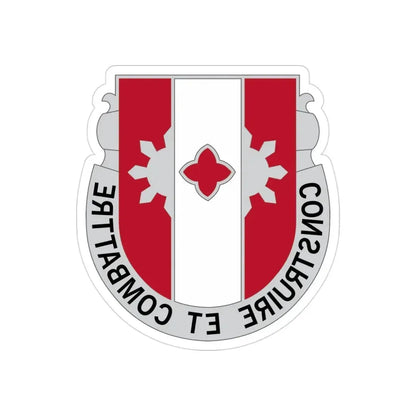 961 Engineer Battalion (U.S. Army) REVERSE PRINT Transparent Die-Cut STICKER - The Sticker Space