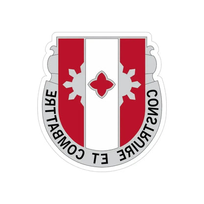 961 Engineer Battalion (U.S. Army) REVERSE PRINT Transparent Die-Cut STICKER - The Sticker Space